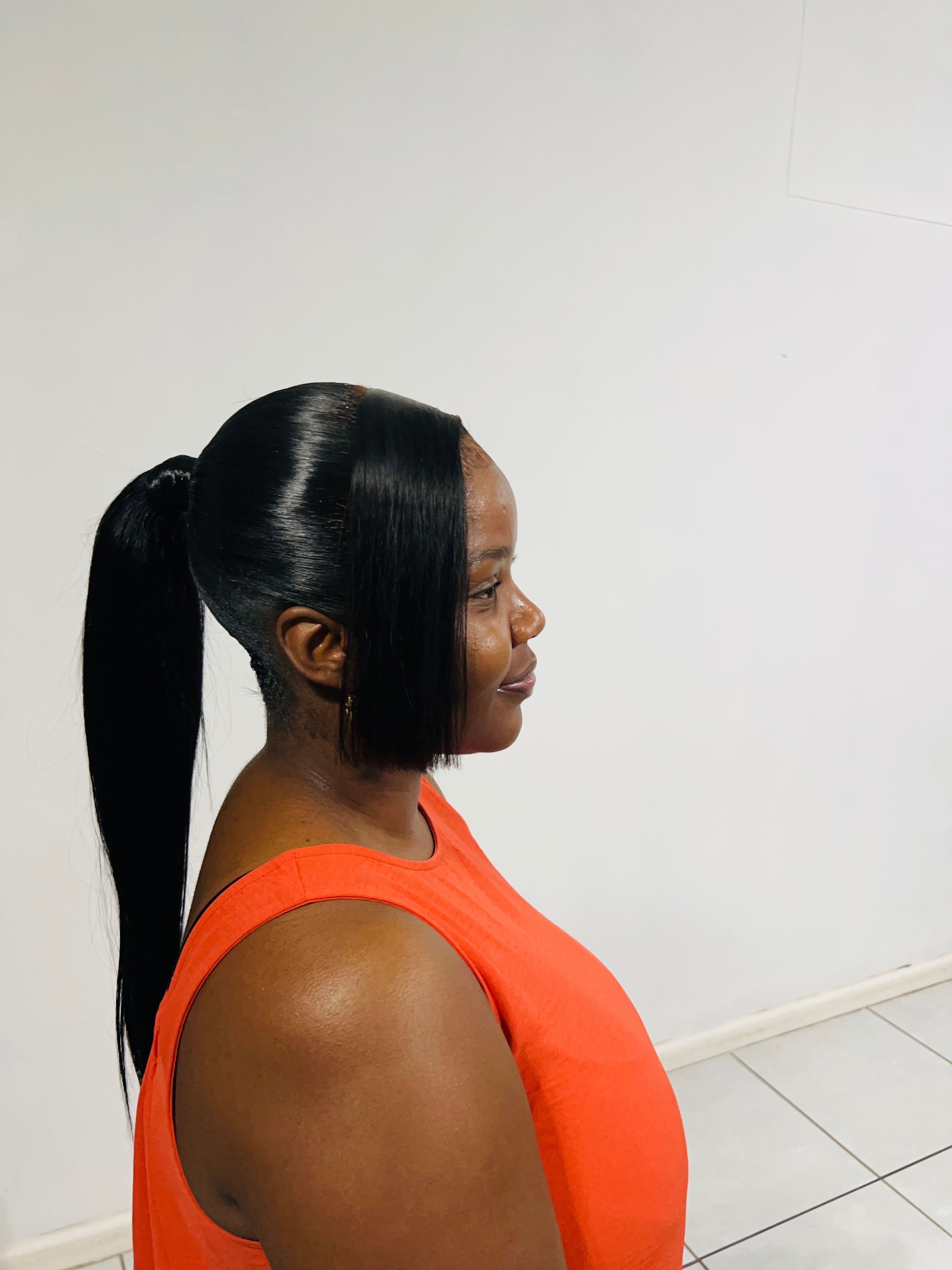 Brazilian Ponytail Bundle Set - (18" Bone Straight Hair + 13x6 Lace Frontal)